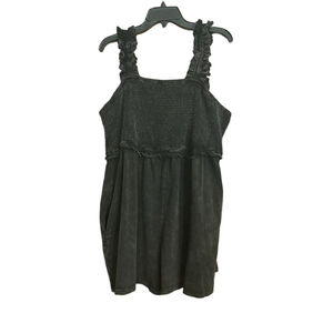 Heyson Black Smocked Ruffle Romper 1XL NWT